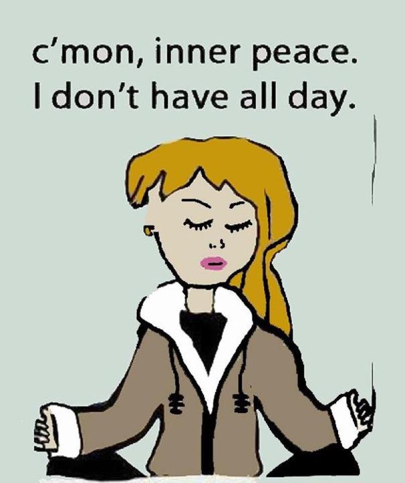 Woman meditating impatiently